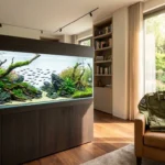 הכנת אקווריום למילואים - אקווריום צמחייה יוקרתי בבית לצד מדים וציוד צבאי הממחישים שילוב בין תחביב דגי נוי לשירות מילואים פעיל