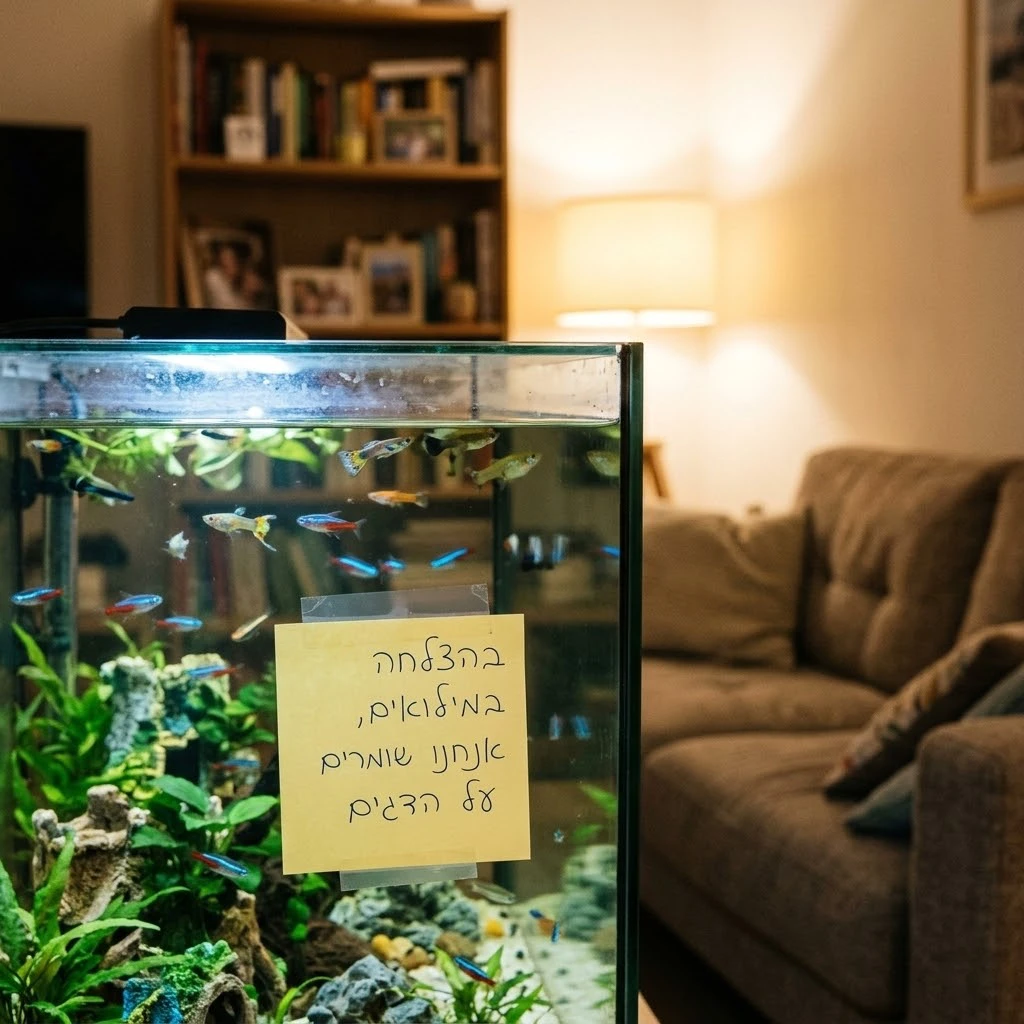 הנחיות לטיפול בדגים במילואים - תקשורת עם המשפחה לשמירה על האקווריום