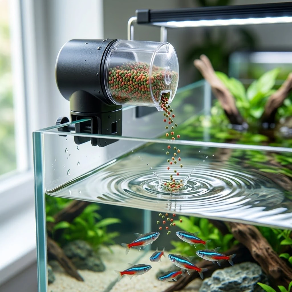 מאכיל אוטומטי לדגים - פתרון האכלה חכם בזמן היעדרות מהבית