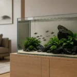 אקווריום Zen מינימליסטי בסלון מודרני