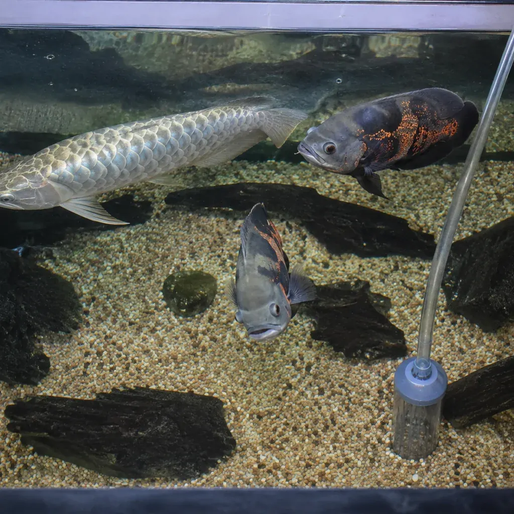 ניקוי קרקעית אקווריום דגים טורפים