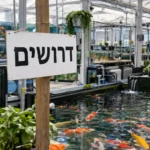חוות דגי נוי ובתוכה שלט דרושים